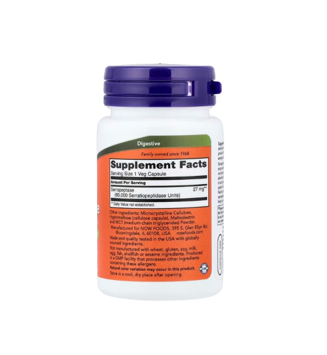 Serrapeptase 60.000 60 capsule - NOW Foods [2]