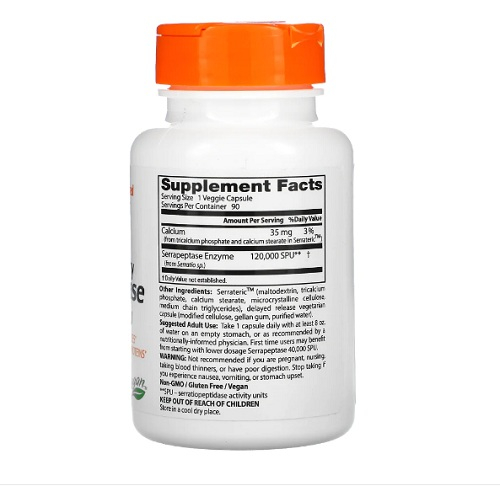 Serrapeptase High Potency 120.000 SPU 90 Capsule - Doctor's Best [2]
