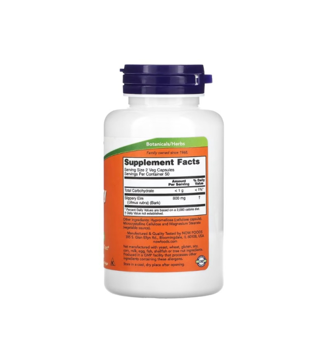 Slippery Elm 400mg 100 capsule - NOW Foods [2]