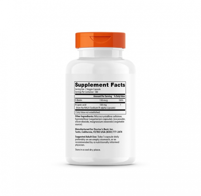 Stabilized R-Lipoic Acid with Na-RALA 100mg 180 capsule - Doctor's Best [2]