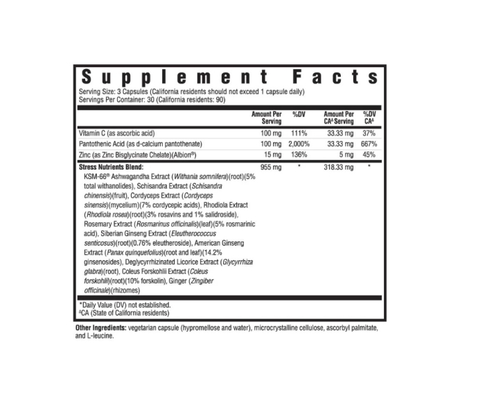 Stress (Adrenal) Nutrients 90 Capsule - Seeking Health [2]