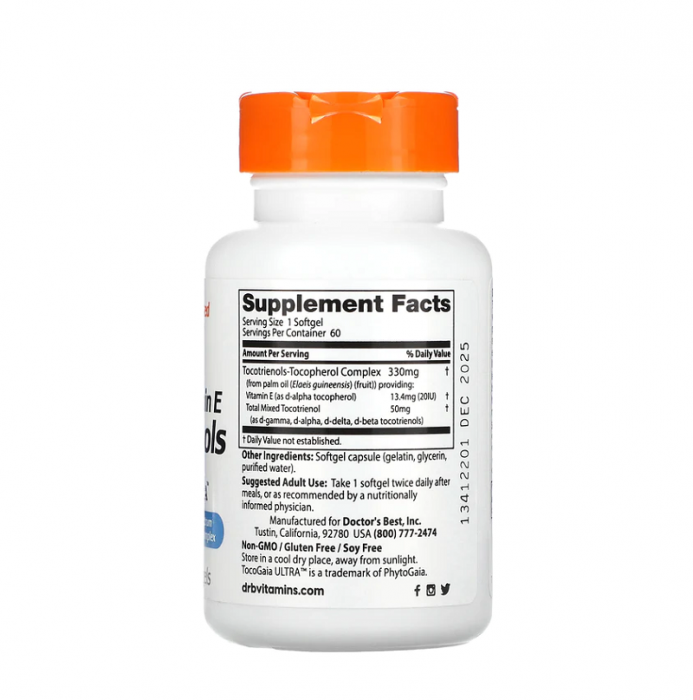 Tocotrienols with TocoGaia ULTRA 50mg 60 Capsule - Doctor's Best [2]