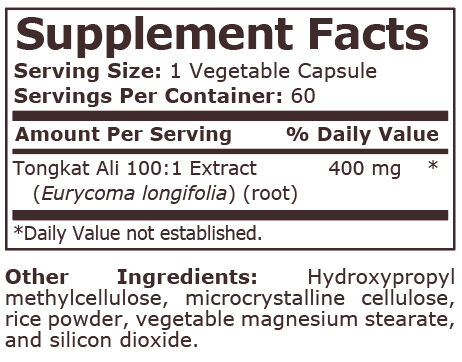 Tongkat Ali 400 mg 60 capsule vegetale - Pure Nutrition [2]