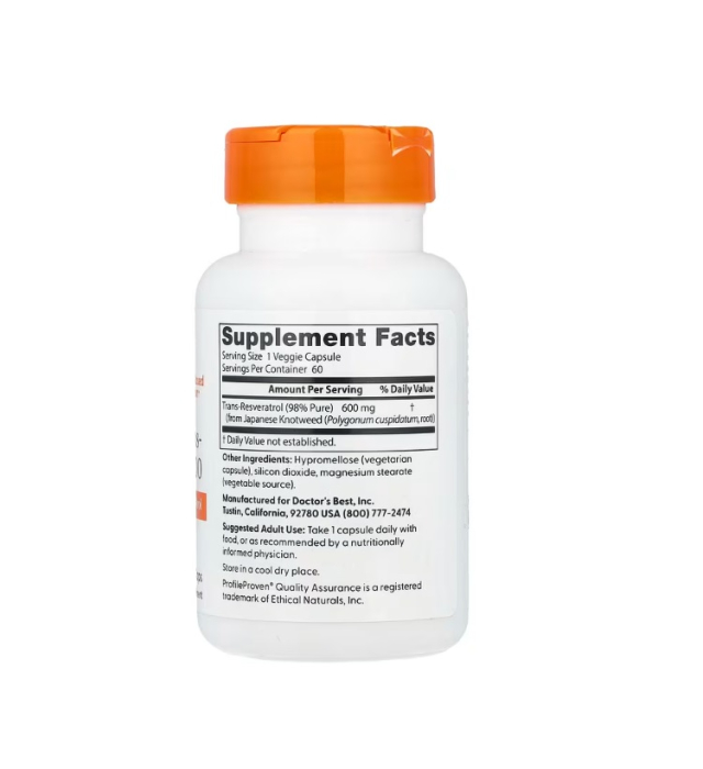 Trans-Resveratrol 600 High Potency 600 mg 60 Capsule - Doctor's Best [2]