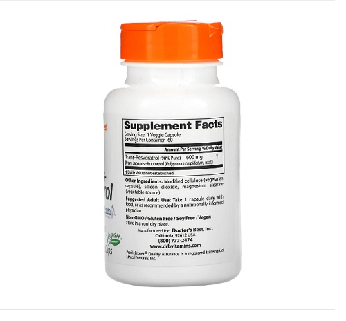 Trans-Resveratrol 600 High Potency 600 mg 60 Capsule - Doctor's Best [2]