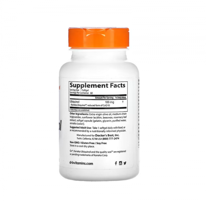 Ubiquinol with Kaneka QH 100mg 60 capsule - Doctor's Best [2]