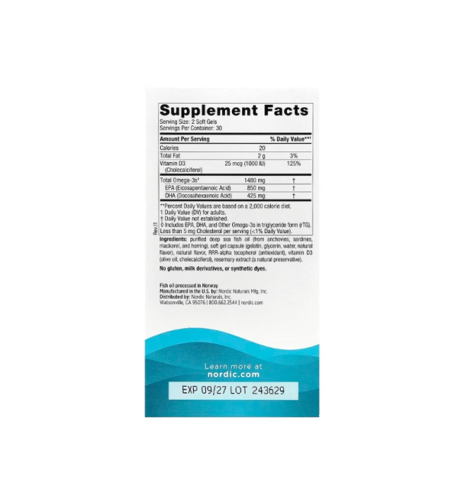 Ultimate Omega Xtra 60 softgels - Nordic Naturals [2]