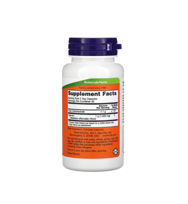Valerian Root 500mg 100 capsule - NOW Foods [2]