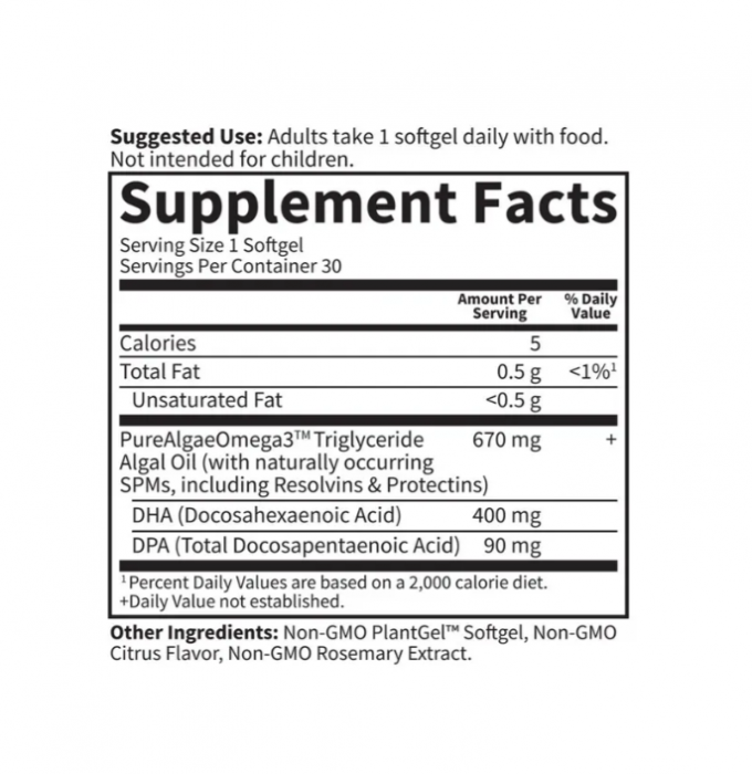 Vegan DHA 400mg Dr. Formulated 30 Softgels - Garden of Life [2]