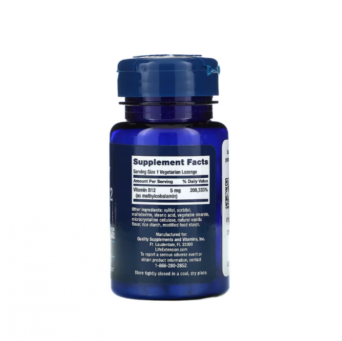 Vitamin B12 Methylcobalamin 5mg 60 capsule - Life Extension [2]
