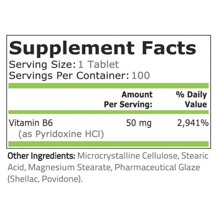 Vitamin B6 50 mg 100 capsule - Pure Nutrition [2]