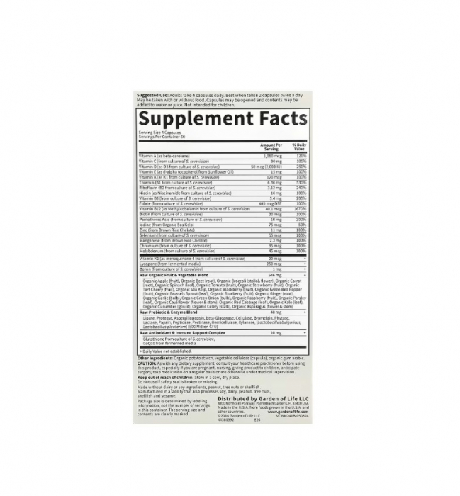 Vitamin Code 50 & Wiser Men 240 capsule vegetale - Garden of Life [2]