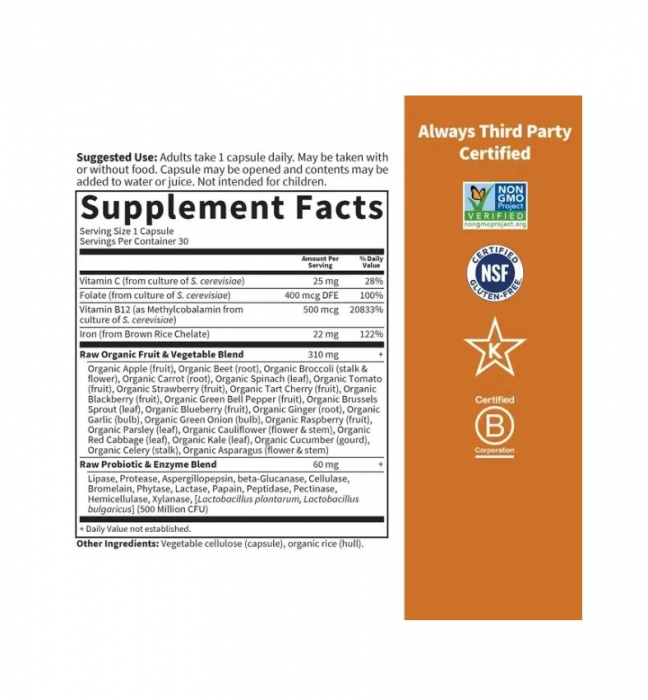 Vitamin Code RAW Iron 30 capsule - Garden of Life [2]