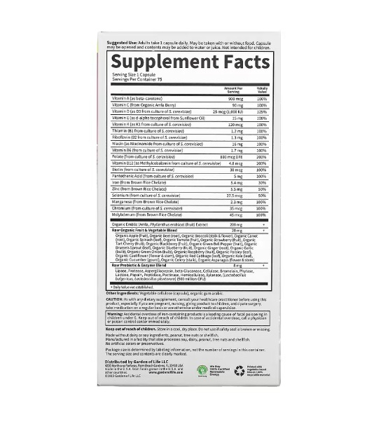 Vitamin Code RAW One for Women 75Capsules - Garden of Life [2]