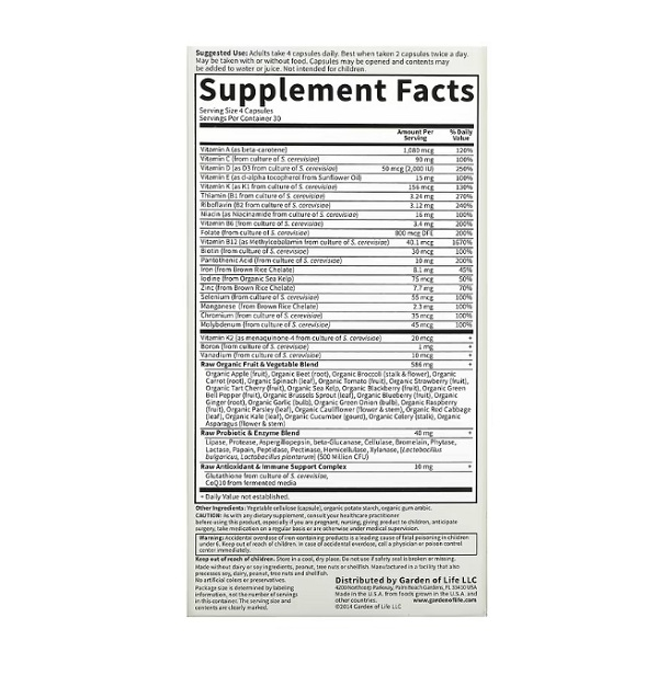 Vitamin Code Women Whole Food Multivitamin for Women 120 Capsule - Garden of Life [2]