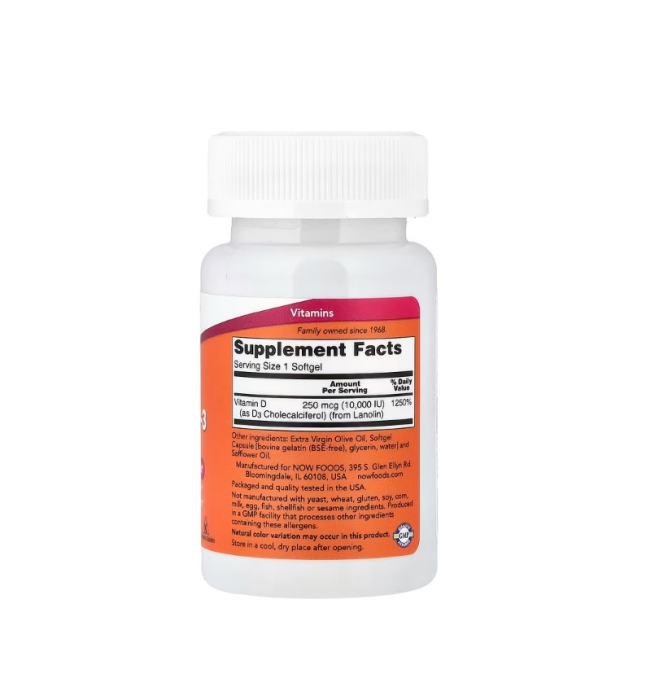 Vitamin D-3 10.000 IU High Potency 120 capsule moi - NOW Foods [2]