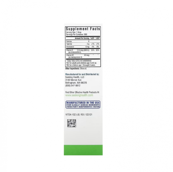 Vitamin D3 + K2 Picaturi 30 ml - Seeking Health [2]