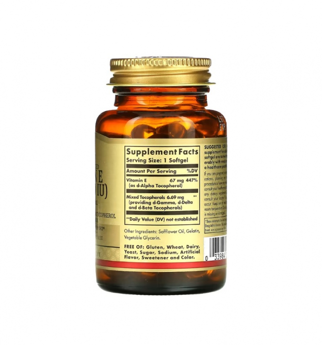 Vitamin E 67mg (100 IU) 100 capsule moi - Solgar [2]