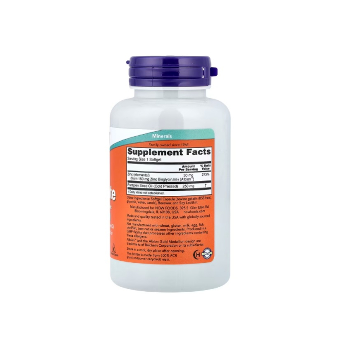 Zinc Glycinate 120 capsule moi - NOW Foods [2]