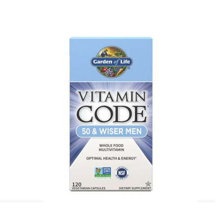 Pentru Digestie - 50 & Wiser Men Vitamin Code Whole Food Multivitamin 120 Capsule - Garden of Life