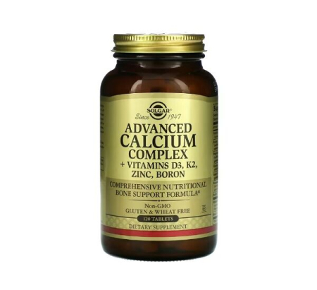 Vitamine & Minerale - Advanced Calcium Complex + Vitamins D3 K2, Zinc, Boron 120 Tablete - Solgar