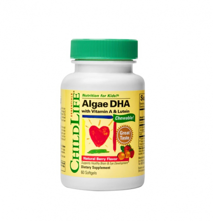 ChildLife - Algae DHA with vitamin A & Lutein 60 capsule moi - ChildLife