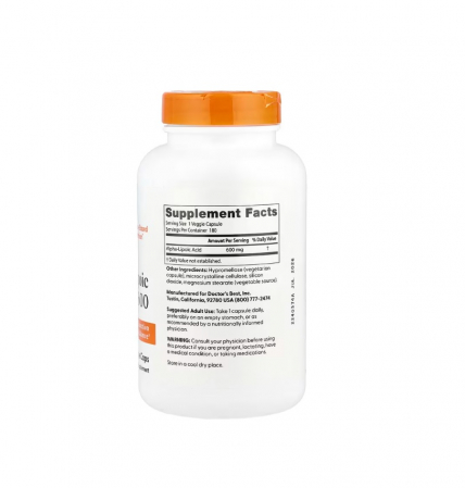 Alpha-Lipoic Acid 600 mg 180 capsule - Doctor's Best [1]