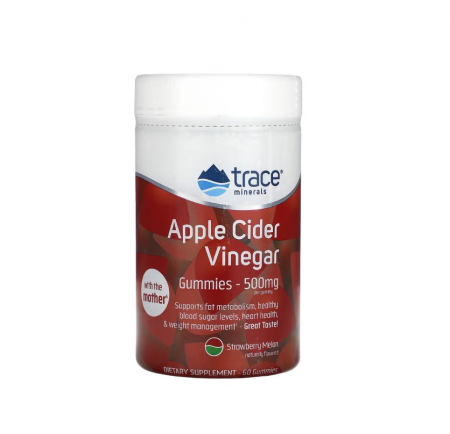 Trace Minerals - Apple Cider Vinegar Gummies Strawberry Melon 500mg 60 jeleuri - Trace Minerals