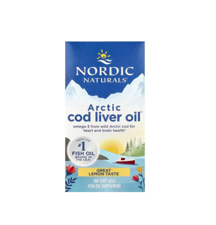 Imunitate - Arctic Cod Liver Oil 750mg Omega-3 Lemon 180 Capsule - Nordic Naturals