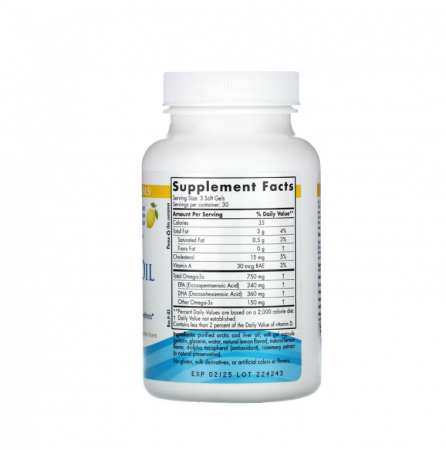 Arctic Cod Liver Oil Lemon 750mg 90 Soft Gels - Nordic Naturals [1]