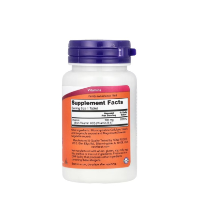 B-1 Thiamine 100mg 100 tablete - NOW Foods [1]