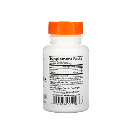 Benfotiamine with BenfoPure 300mg 60 Capsule - Doctor's Best [1]