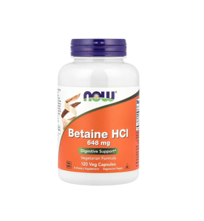 NOW Foods - Betaine HCI 648mg 120 capsule - NOW Foods