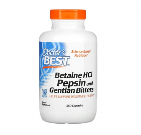 Probiotice & Prebiotice - Betaine HCL Pepsin and Gentian Bitters 360 Capsule - Doctor's Best