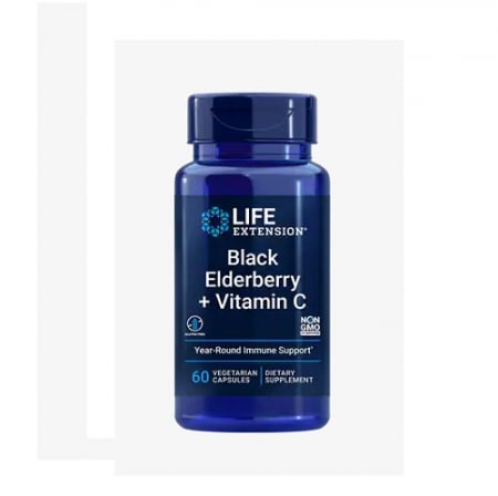 Imunitate - Black Elderberry + Vitamin C 60 Capsule - Life Extension