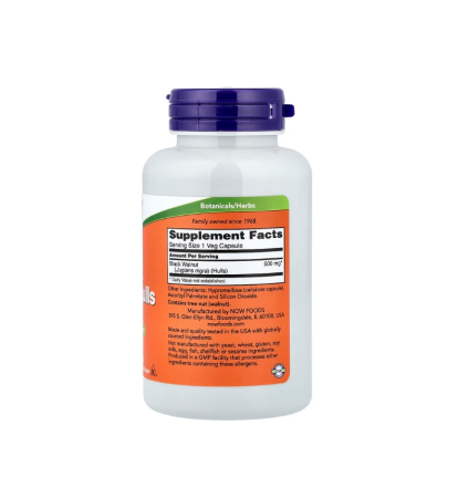 Black Walnut Hulls 500mg 100 capsule - NOW Foods [1]