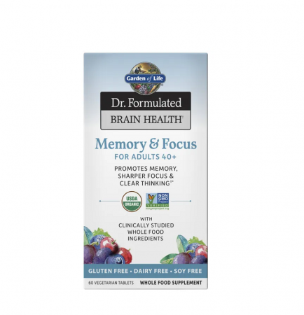 Reduceri - Brain Health Memory & Focus Dr. Formulated for Adults 40+ 60 Tablete - Garden of Life