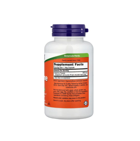 Cayenne 500mg 100 capsule - NOW Foods [1]