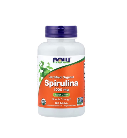 Producatori - Certified Organic Spirulina 1000mg 120 tablete - NOW Foods