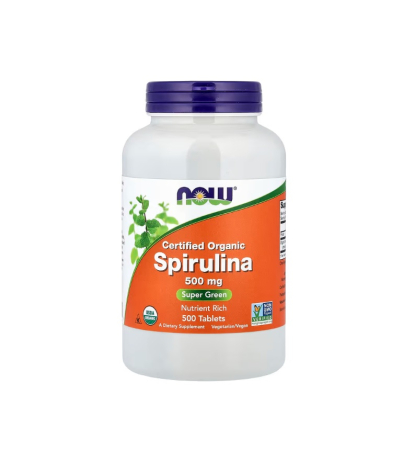 Antioxidanti - Certified Organic Spirulina 500mg 500 tablete - NOW Foods