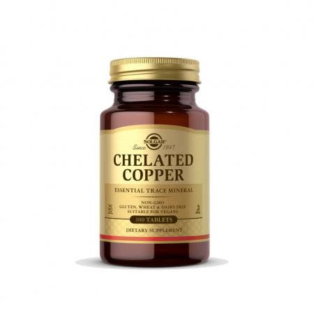 Vitamine & Minerale - Chelated Copper 100 tablete - Solgar