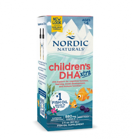 Omega & Ulei De Peste - Children's DHA Xtra 880mg 1-6ani 60ml - Nordic Naturals