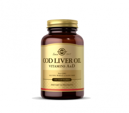 Omega & Ulei De Peste - Cod Liver Oil (Vitamins A & D) 100 capsule moi - Solgar