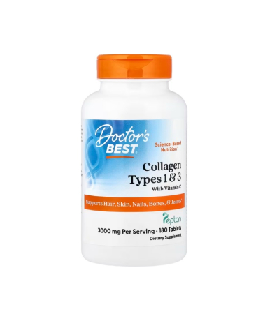 Collagen Types 1 and 3 with Peptan and Vitamin C 1000 mg 180 Tablete - Doctor's Best