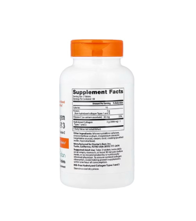 Collagen Types 1 and 3 with Peptan and Vitamin C 1000 mg 180 Tablete - Doctor's Best [1]