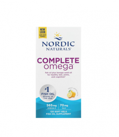 Omega & Ulei De Peste - Complete Omega 565mg Lemon 120 SoftGels - Nordic Naturals