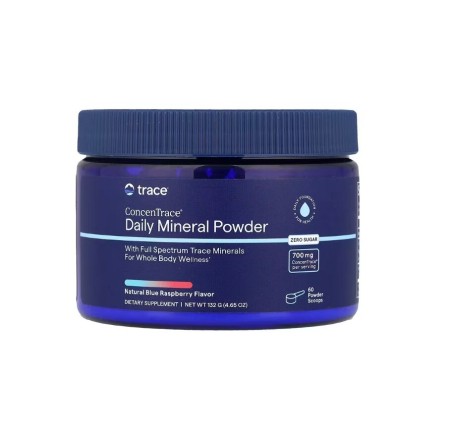 Vitamine & Minerale - ConcenTrace Daily Mineral Powder Natural Blue Raspberry 132 grame - Trace Minerals