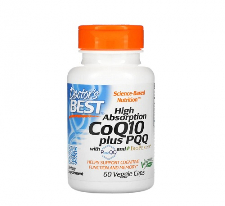 Doctor's Best - CoQ10 100mg PQQ 20mg High Absorption 60Capsule - Doctor's Best