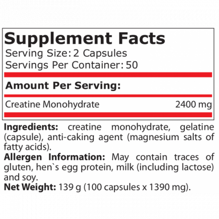 Creatine 1200mg 100 capsule - Pure Nutrition [1]