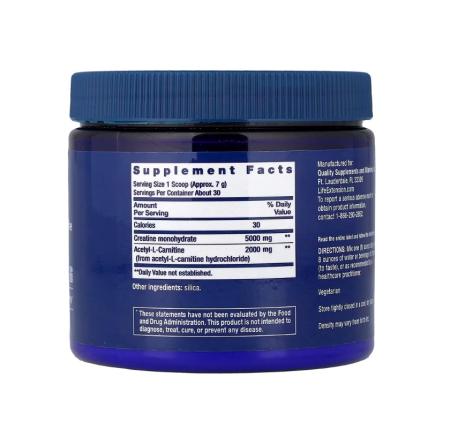 Creatine & Acetyl-L-Carnitine Energy Plus 233g - Life Extension [1]